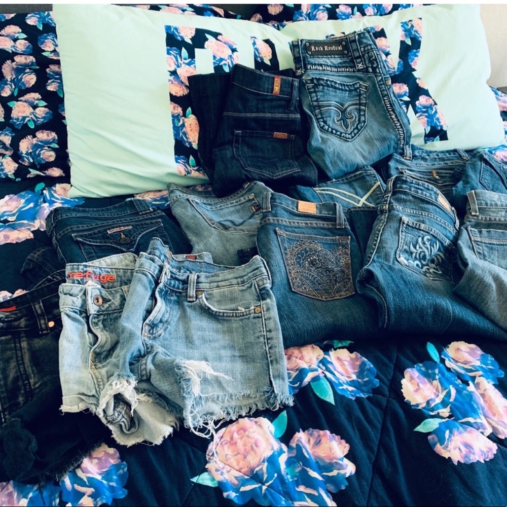 Bundle lot of jeans and jean shorts size XS 0 00